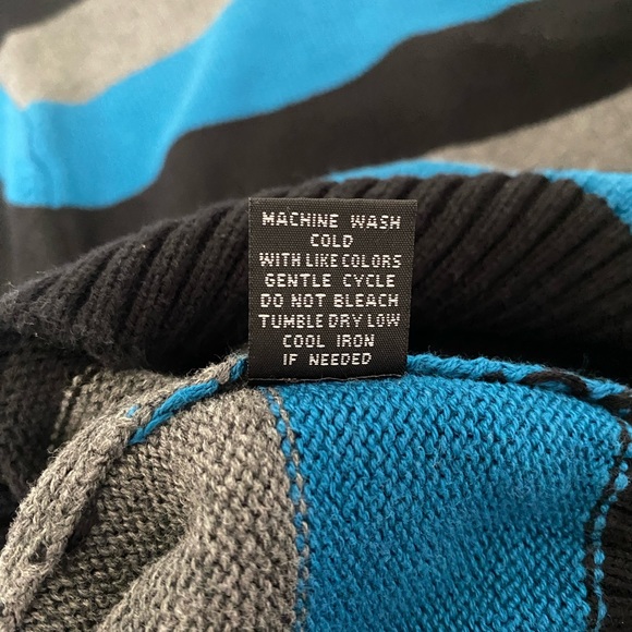 Carbon men’s black, gray & blue 1/4 zip 100% cotton sweater - Picture 8 of 14